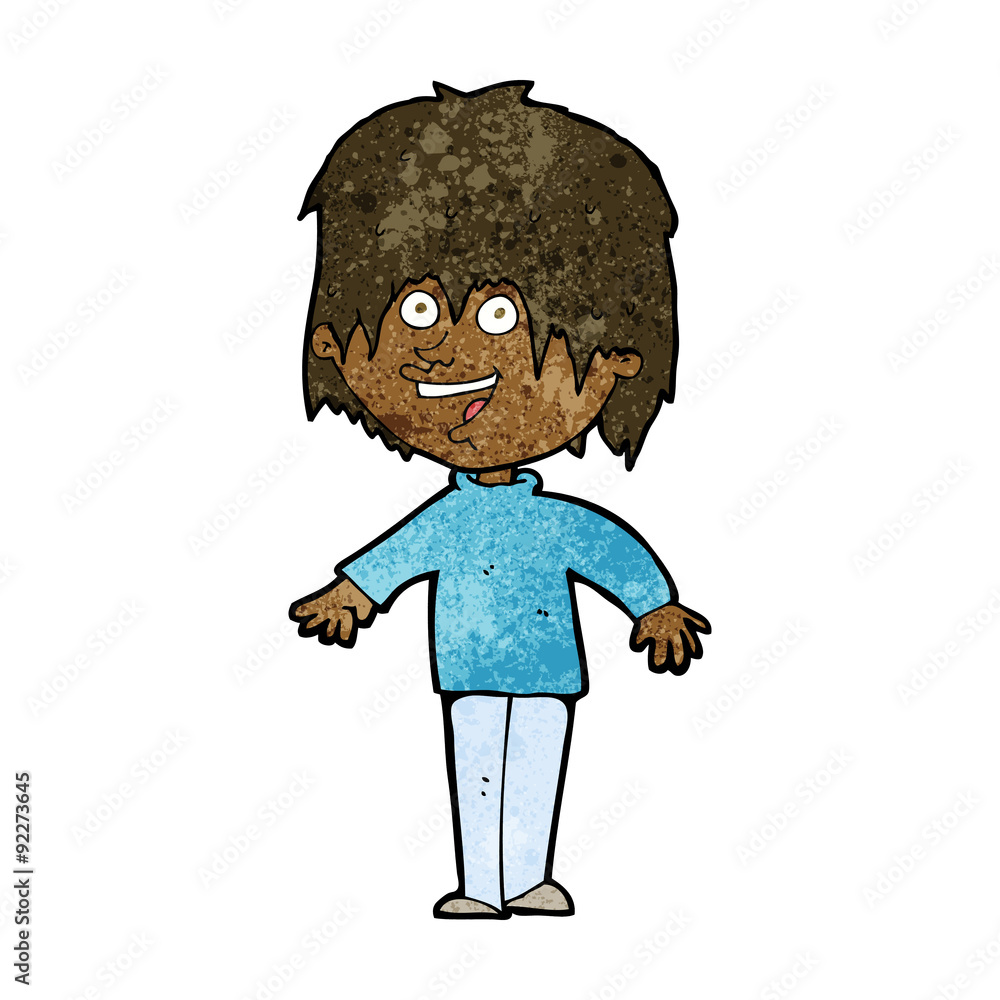 Fototapeta premium cartoon excited man