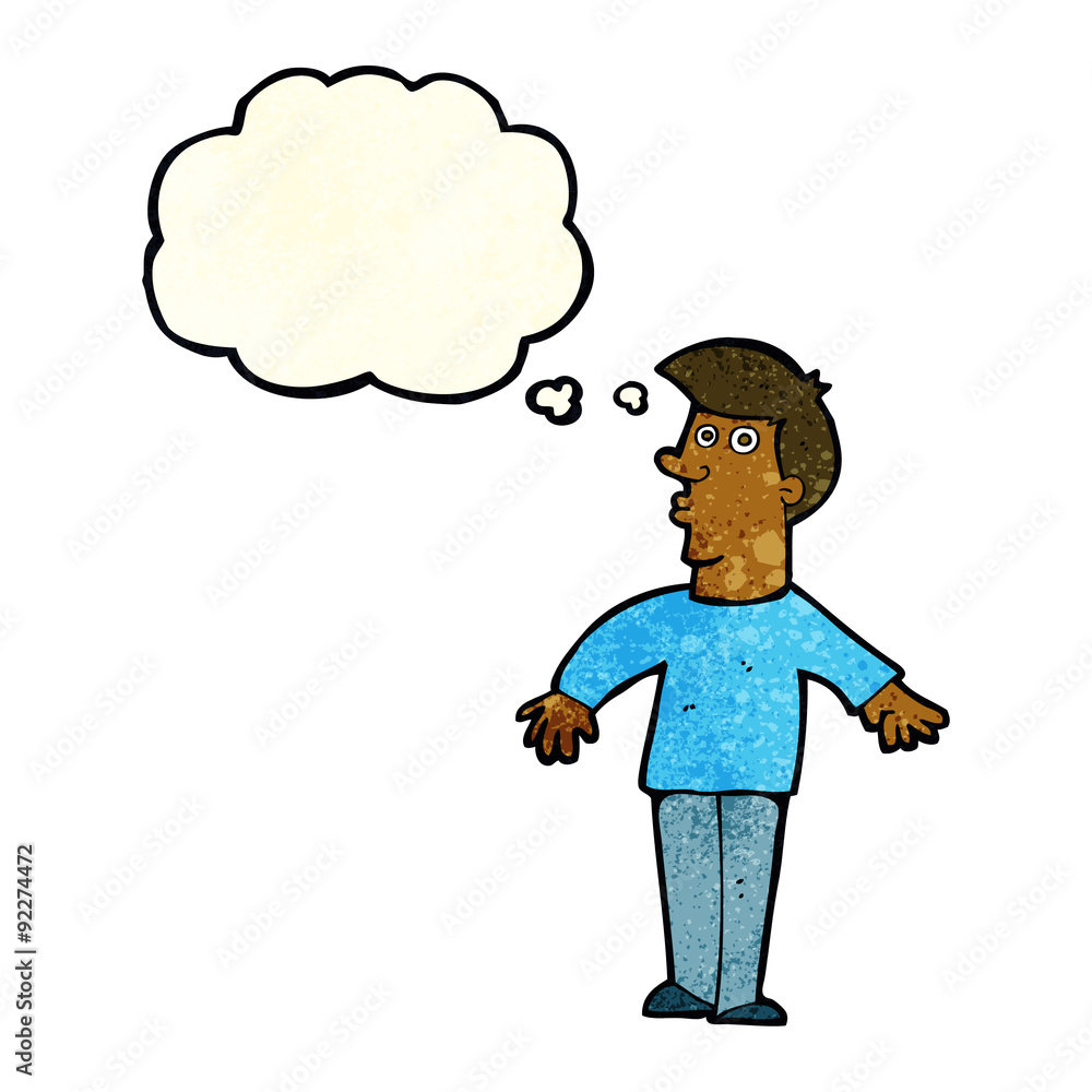cartoon surprised man with thought bubble cartoon surprised man with thought bubble