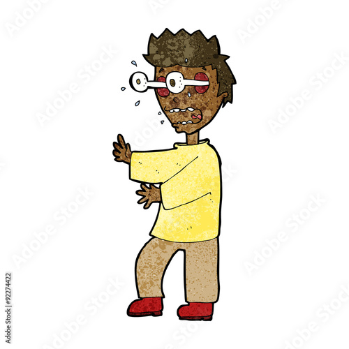 cartoon terrified boy
