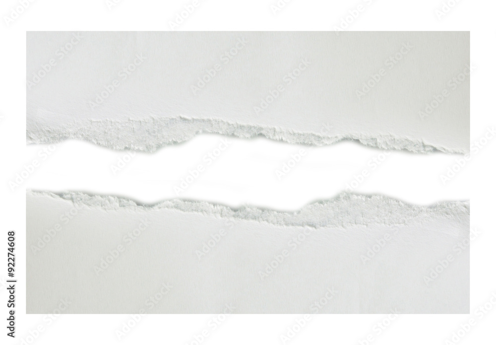 Hole ripped in white paper Hole ripped in white paper