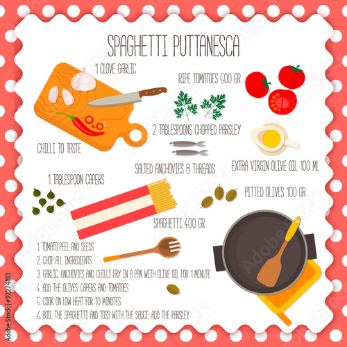 lat design square banner of recipe italian traditional cuisine