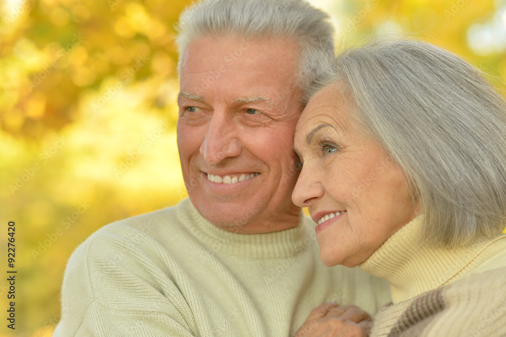 Senior couple in park