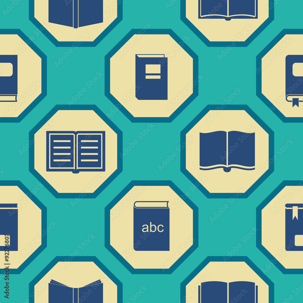 Seamless background with books for your design