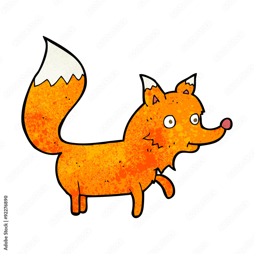 Obraz premium cartoon fox cub