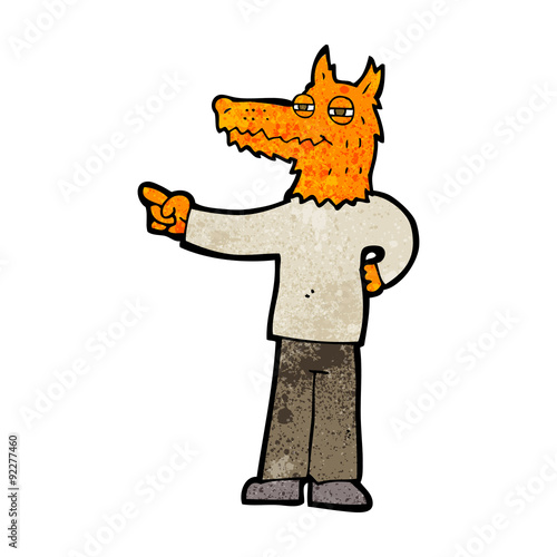 cartoon pointing fox man