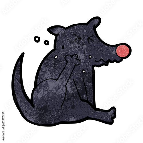 cartoon dog scratching