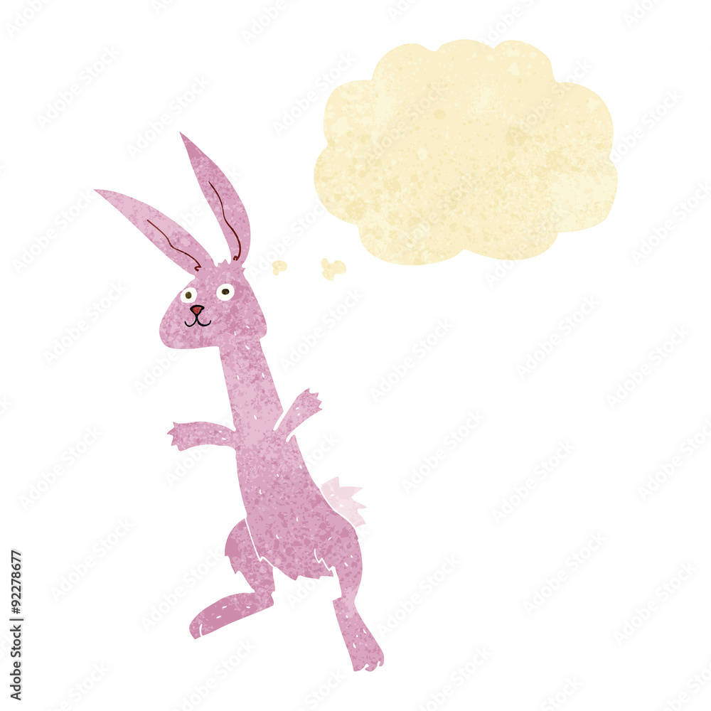 Obraz premium cartoon rabbit with thought bubble