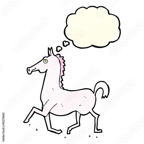 cartoon horse with thought bubble