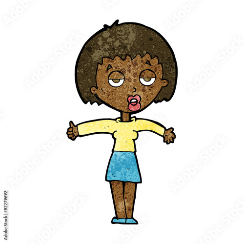 cartoon bored woman