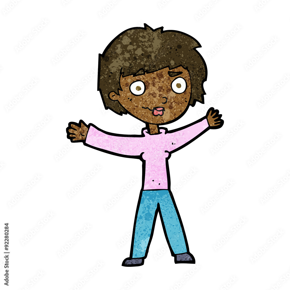 cartoon woman waving arms