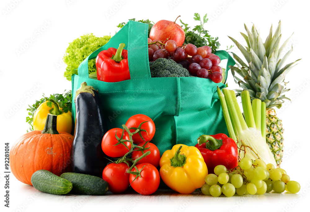 Composition with organic food isolated on white Composition with organic food isolated on white