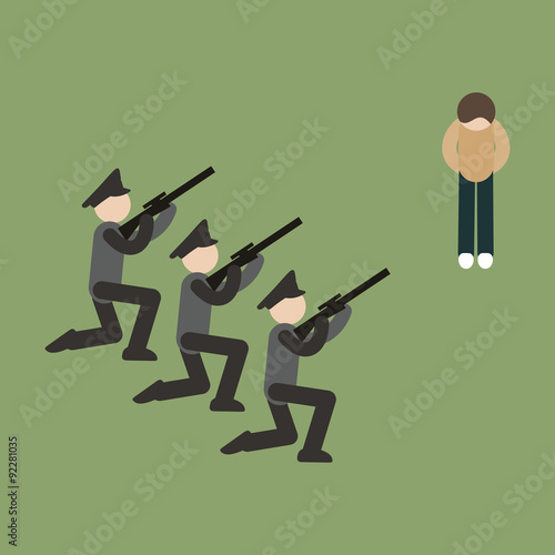 Police Officer Shooting Death a Man Editorial Illustration