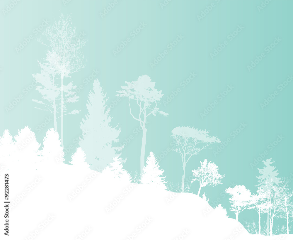 Obraz premium Image of Nature. Tree Silhouette. Eco banner. Vector Illustratio