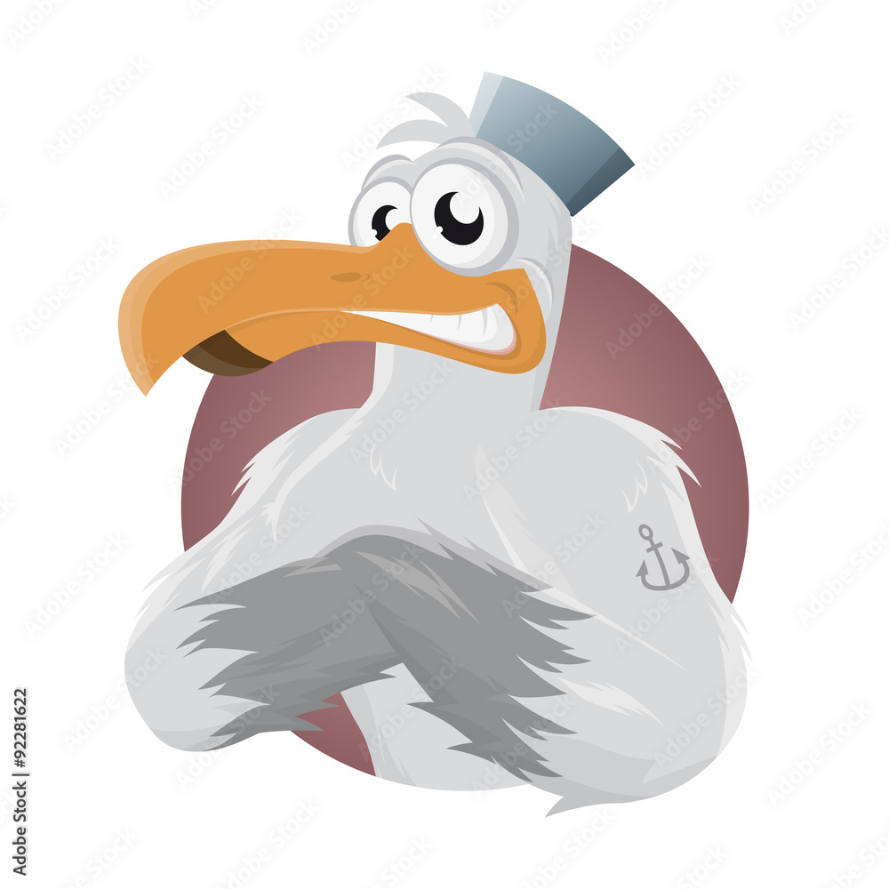möwe cartoon lustig matrose tattoo Adobe Stock