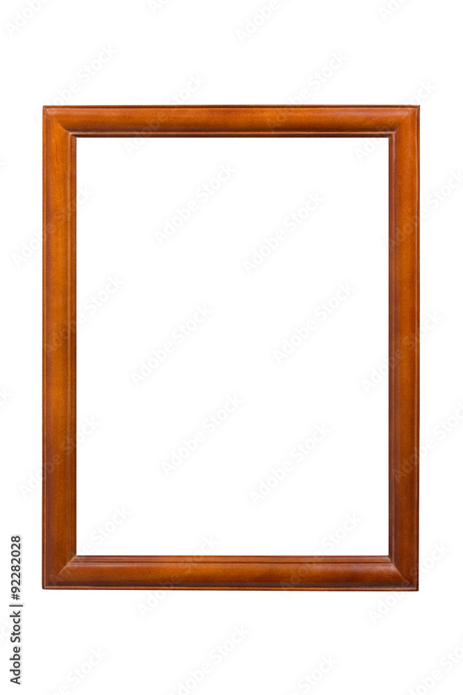 brown with gold inline Wooden frame cornice cutout on white background brown with gold inline Wooden frame cornice cutout on white background
