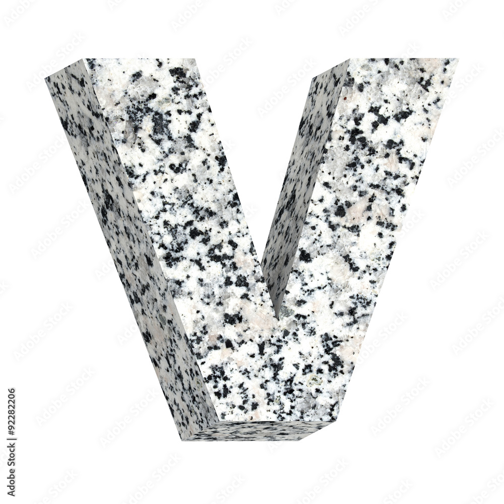 One letter from granite alphabet set isolated over white. Computer generated 3D photo rendering. One letter from granite alphabet set isolated over white. Computer generated 3D photo rendering.