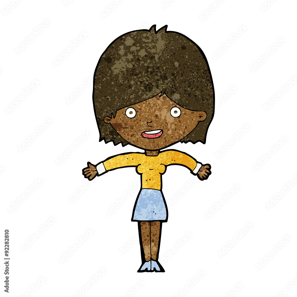 cartoon excited woman cartoon excited woman