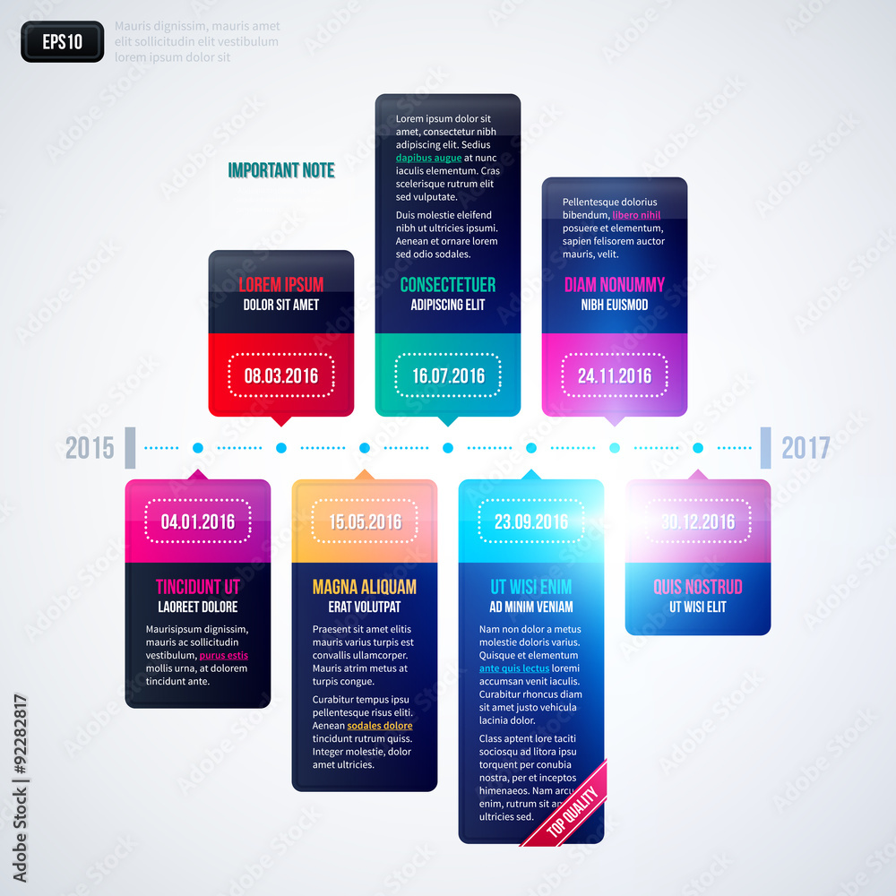 Vector timeline template on white background. EPS10 Vector timeline template on white background. EPS10