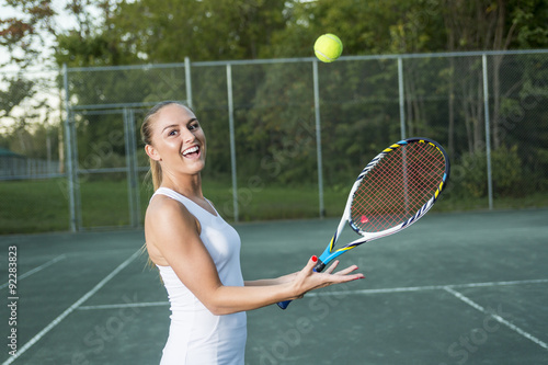 A woman tennis player