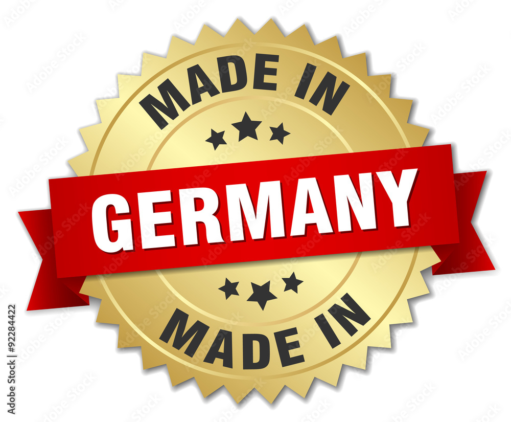 made in Germany gold badge with red ribbon made in Germany gold badge with red ribbon