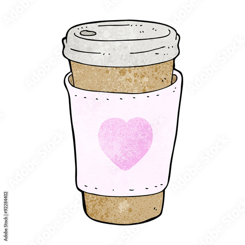 cartoon I love coffee cup