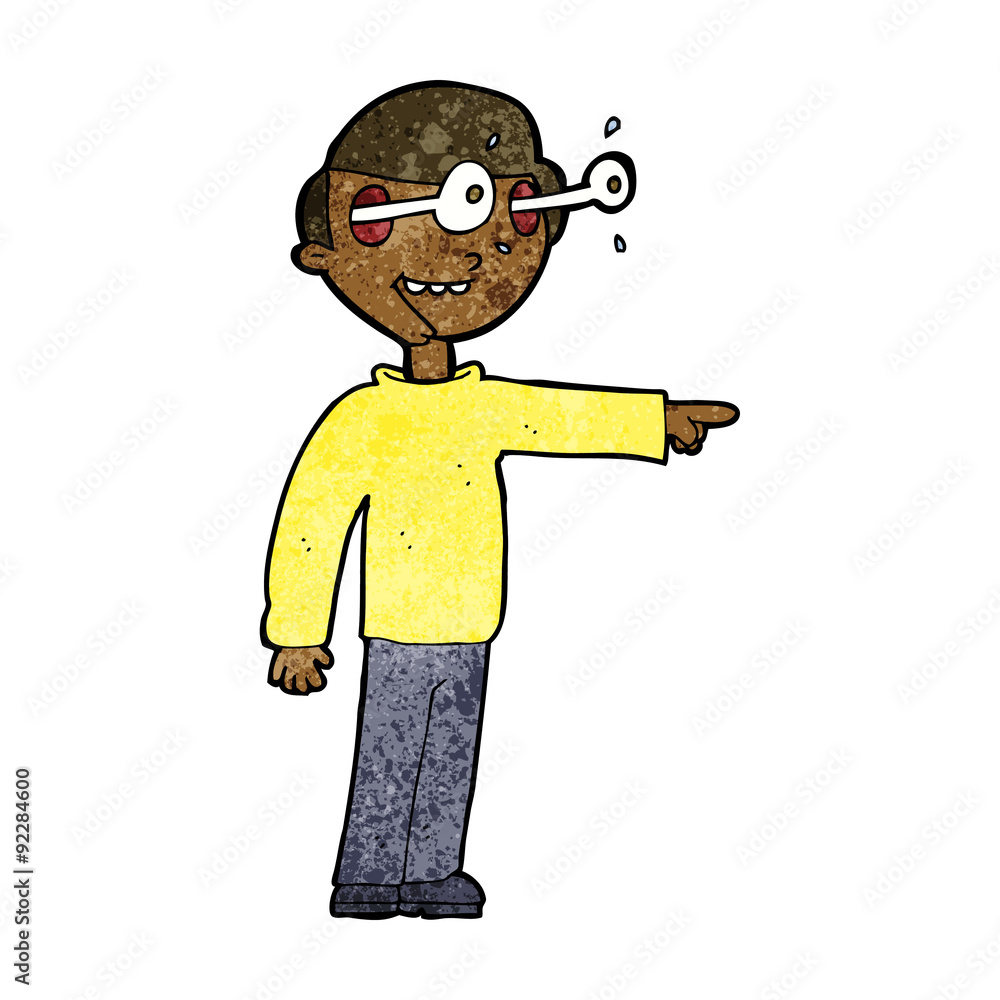 Naklejka premium cartoon staring man