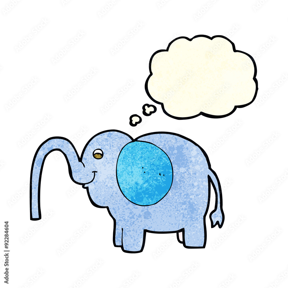 cartoon elephant squirting water with thought bubble cartoon elephant squirting water with thought bubble