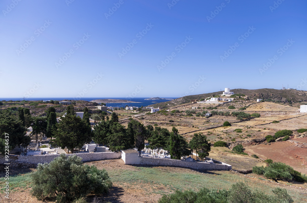 Landscape in Kimolos island, Cyclades, Greece
