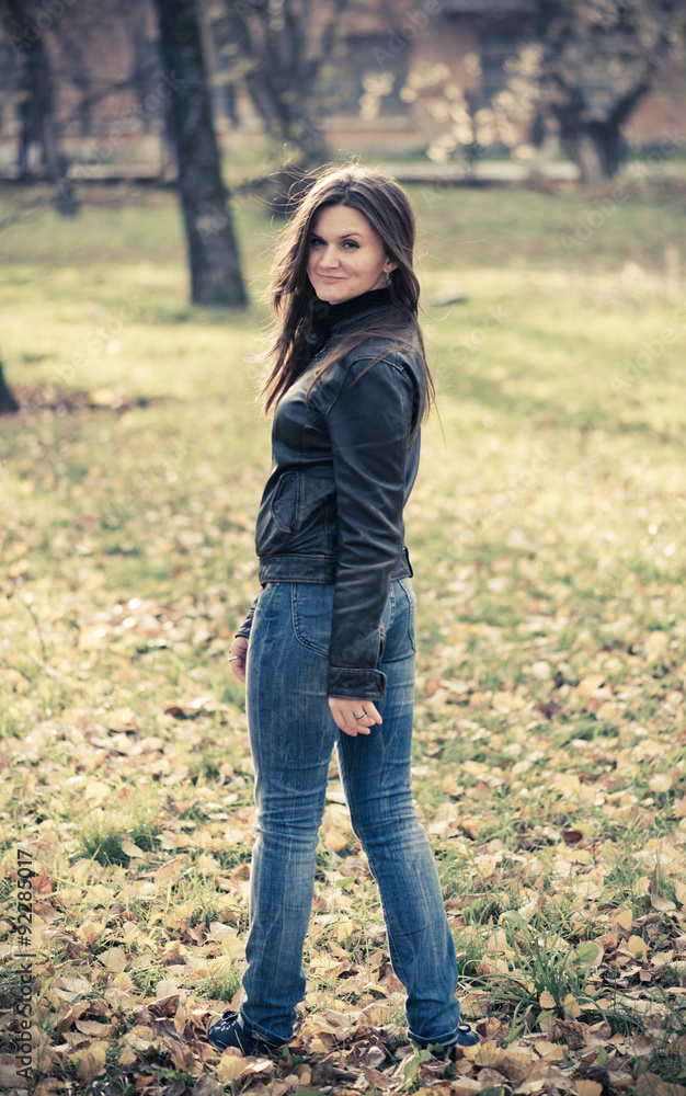 young woman portrait in autumn park young woman portrait in autumn park