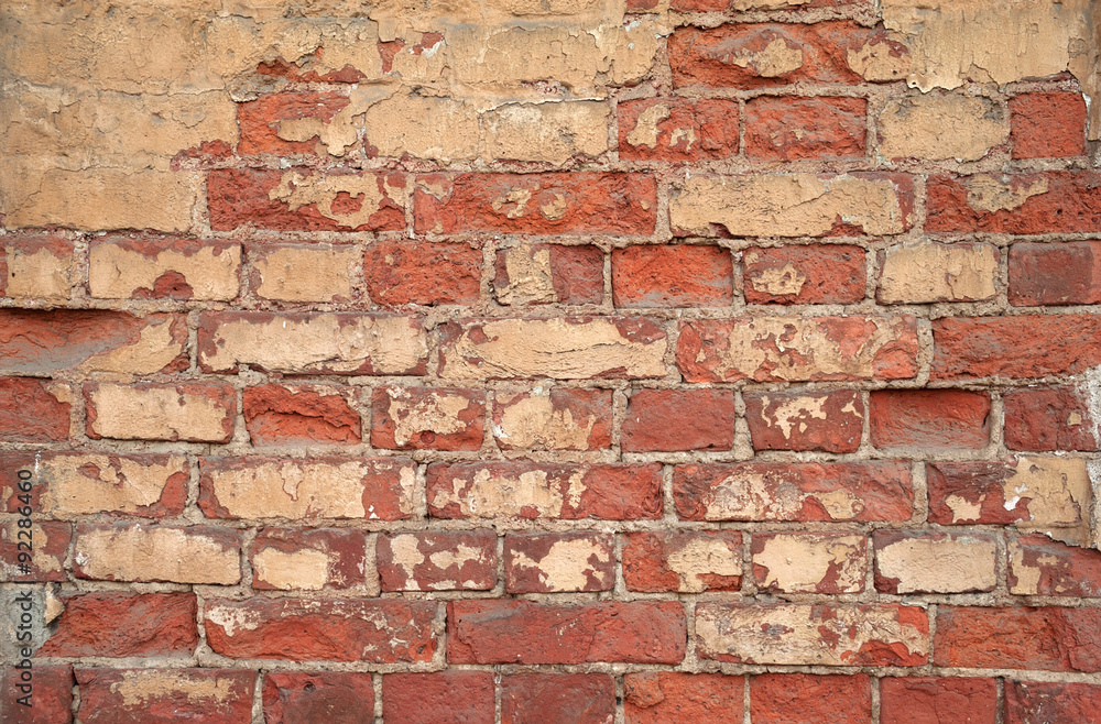 Obraz premium Texture of old red brick wall