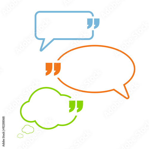 Quotation Mark Speech Bubble. Quote sign icon.