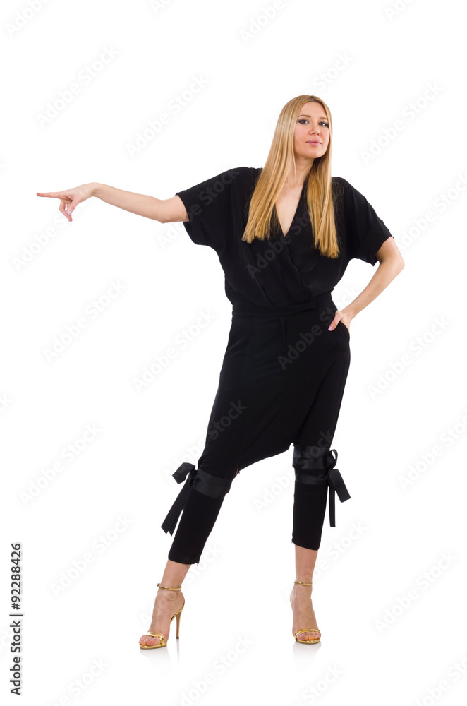 Pretty young woman in black clothing isolated on white Pretty young woman in black clothing isolated on white