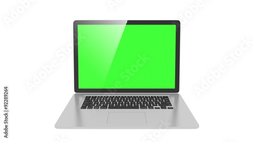 isolated laptop with  Green screen, and second version with