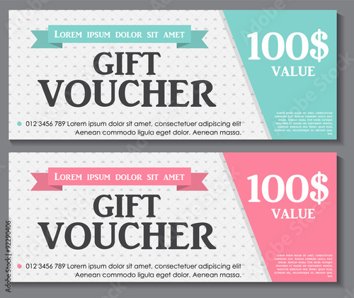 Gift Voucher Template with Sample Text Vector Illustration