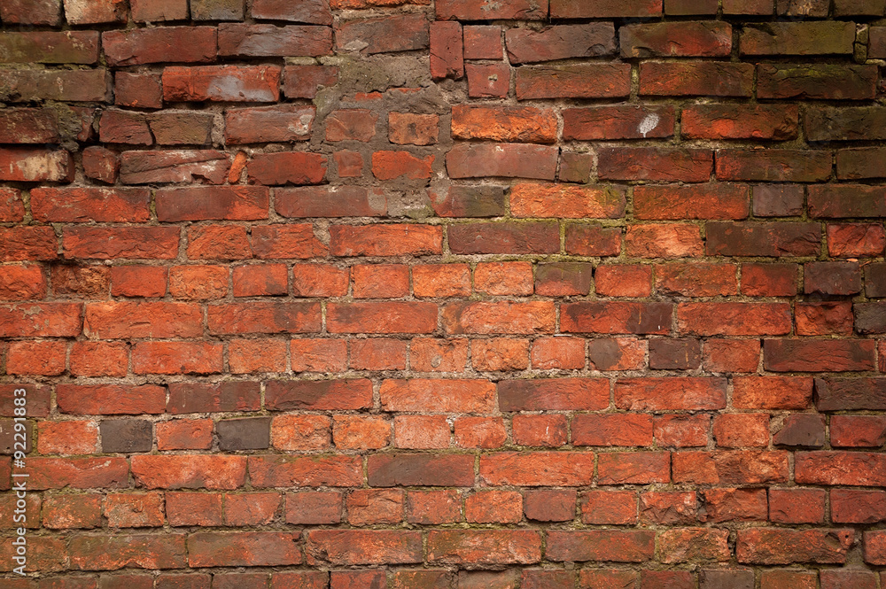 Fototapeta premium Texture of old red brick wall