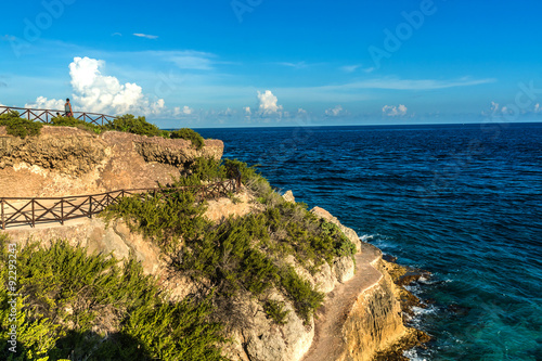Beautiful nature of island Isla Mujeres. Caribbean Sea, Mexico.