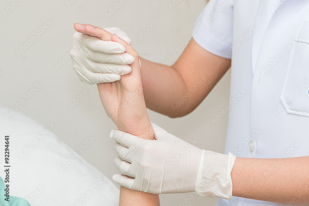 Patient doing physical exercises with physical therapist Patient doing physical exercises with physical therapist