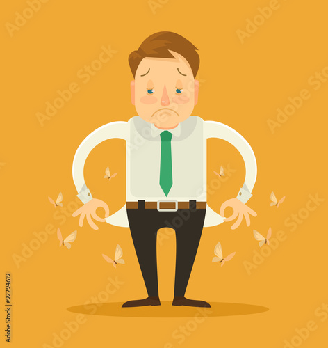 No money. Vector flat illustration