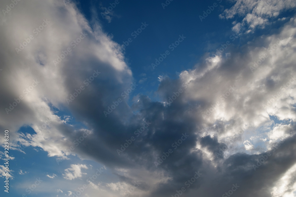 Obraz premium Texture of blue sky with clouds
