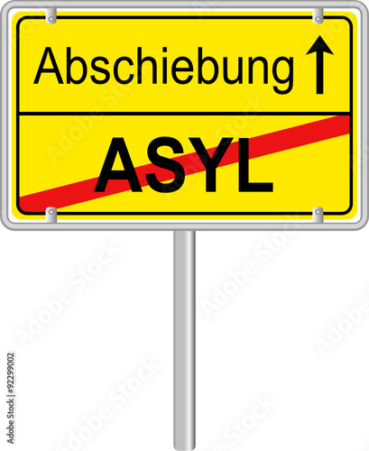 Asyl Abschiebung Schild