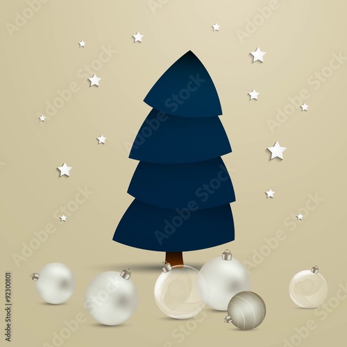 Vector Illustration of a Decorative Christmas Tree