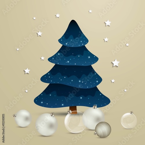 Vector Illustration of a Decorative Christmas Tree
