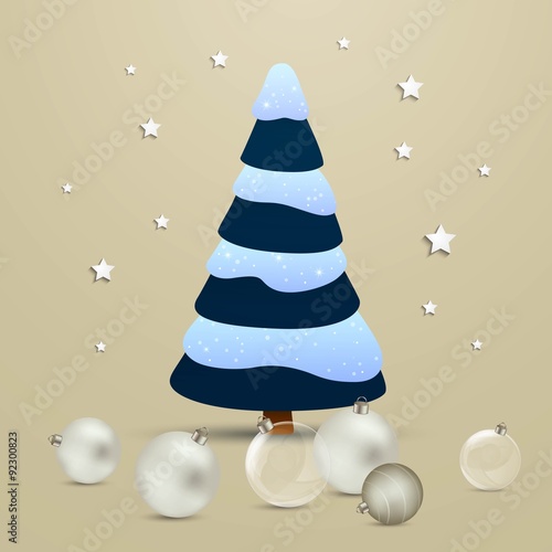 Vector Illustration of a Decorative Christmas Tree