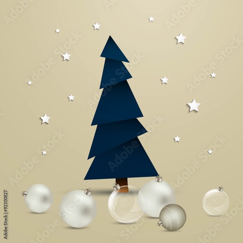 Vector Illustration of a Decorative Christmas Tree