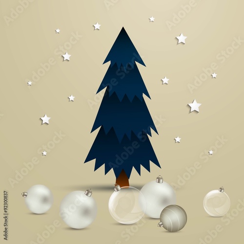 Vector Illustration of a Decorative Christmas Tree