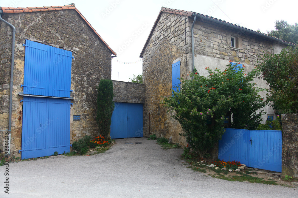 Naklejka premium puertas azules