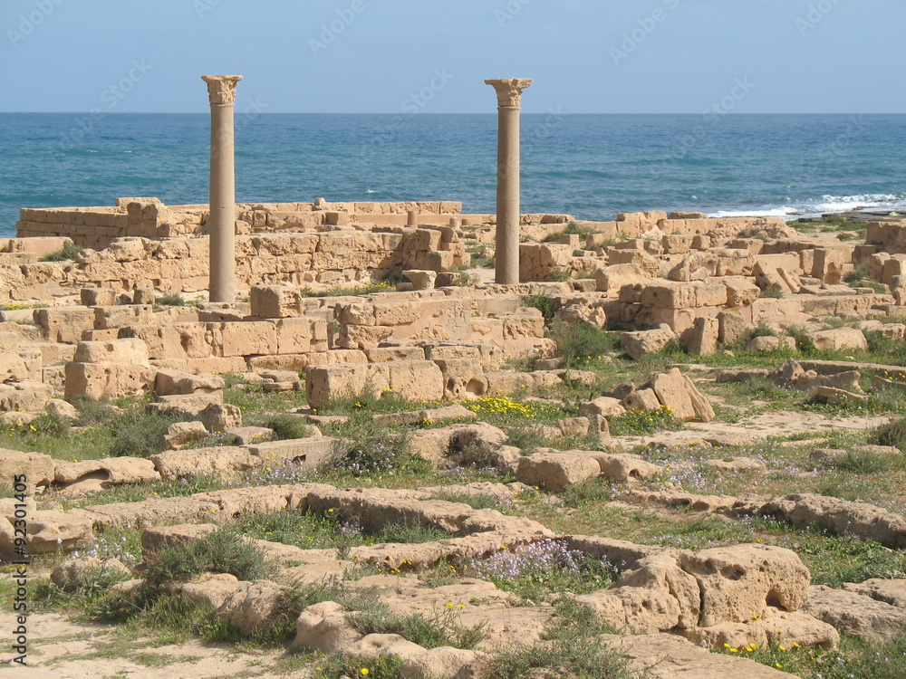 Libye, temple romain à Leptis Magna