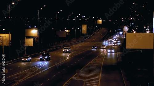 Wallpaper Mural Night urban road with billboards Torontodigital.ca