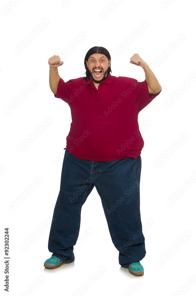 Overweight man isolated on the white Overweight man isolated on the white