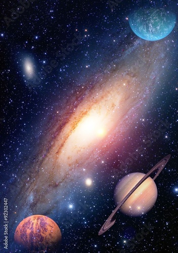 Astrology astronomy saturn outer space big bang solar system planet galaxy creation. Elements of this image furnished by NASA.